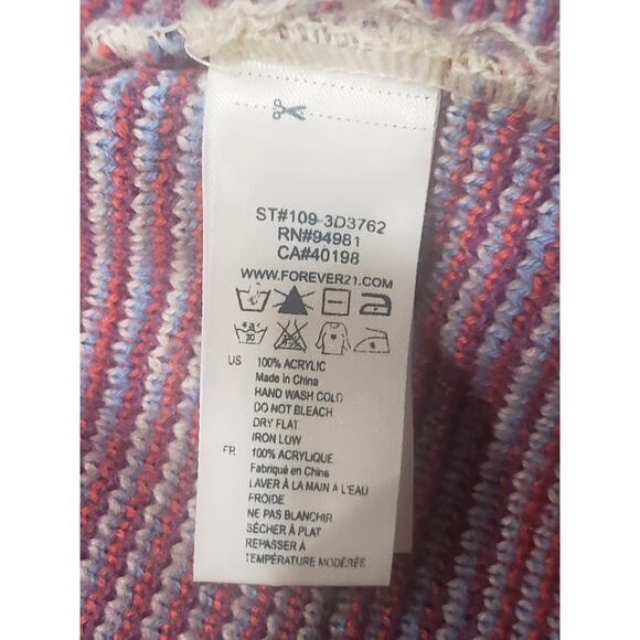 Forever 21 Colorful Boho Tribal Long Cardigan Sweater Fringed Tie for Belt - Picture 5 of 8